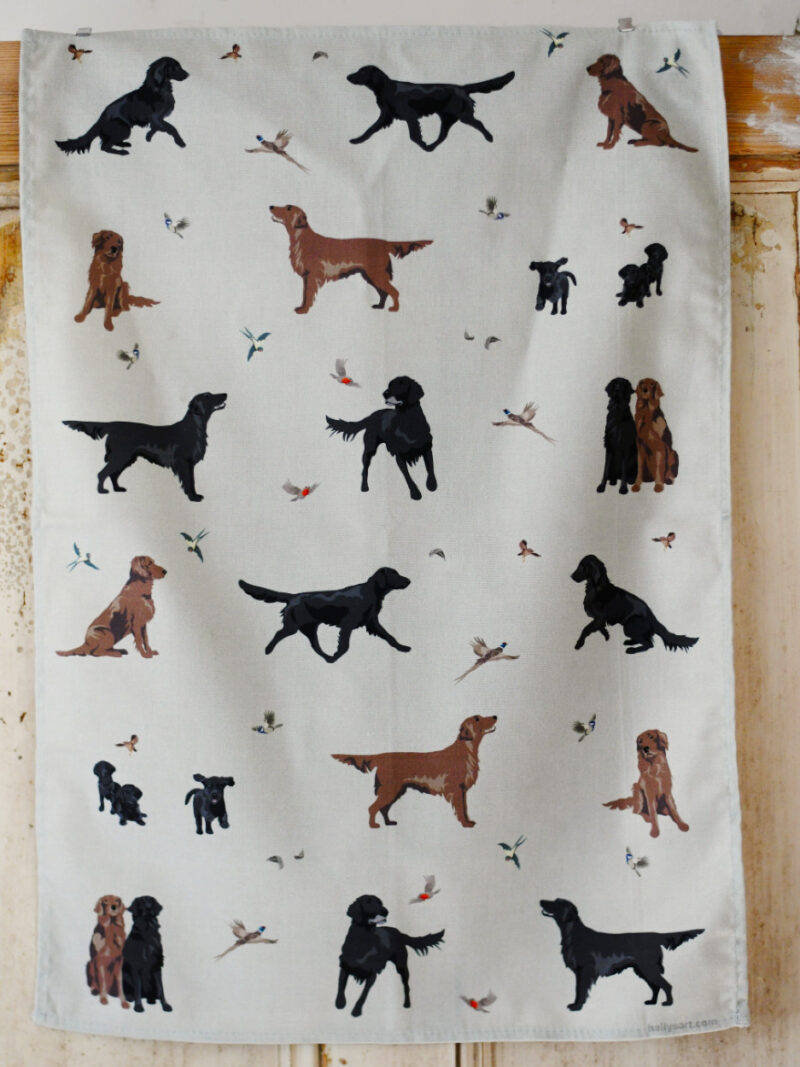 Fabulous Flatcoats Tea Towel