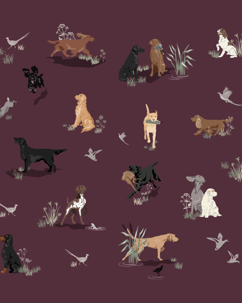 Glorious Gundogs Coloured Wallpaper