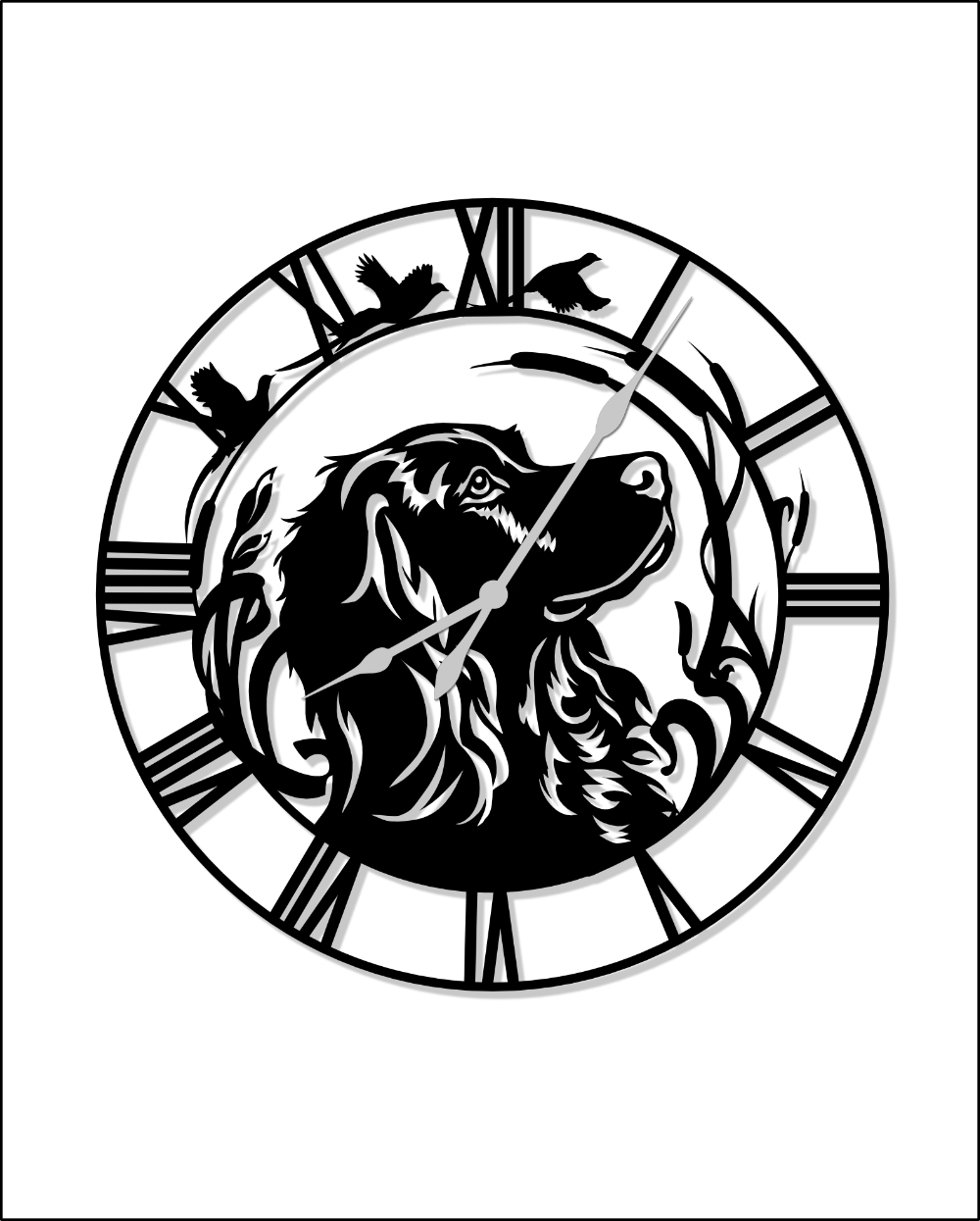 Flying high Clock - choose your dog