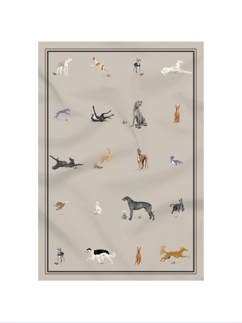 Just Sighthounds Tea Towel in sand