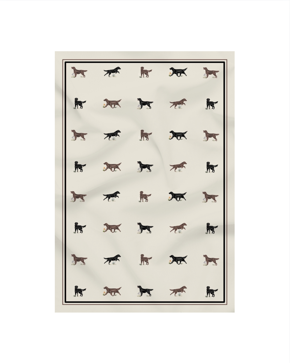 Just Flatcoats Tea Towel
